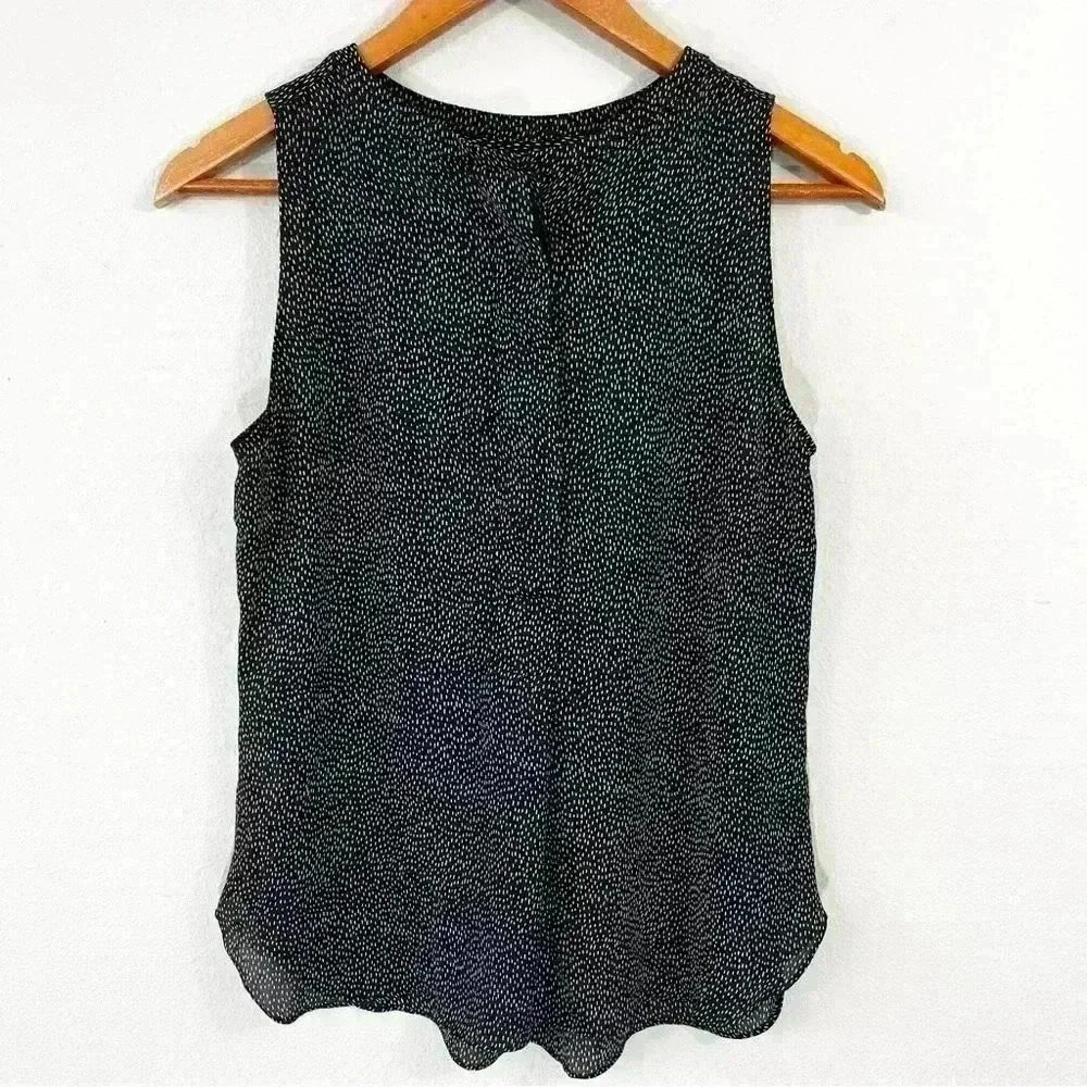Loft petites black with white speckles sleeveless top - Picture 1 of 3